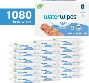 WaterWipes Plastic-Free Original Baby Wipes, 99.9% Water Based Wipes